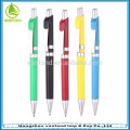 pen factory pushing type hot selling plastic pen with metal clip